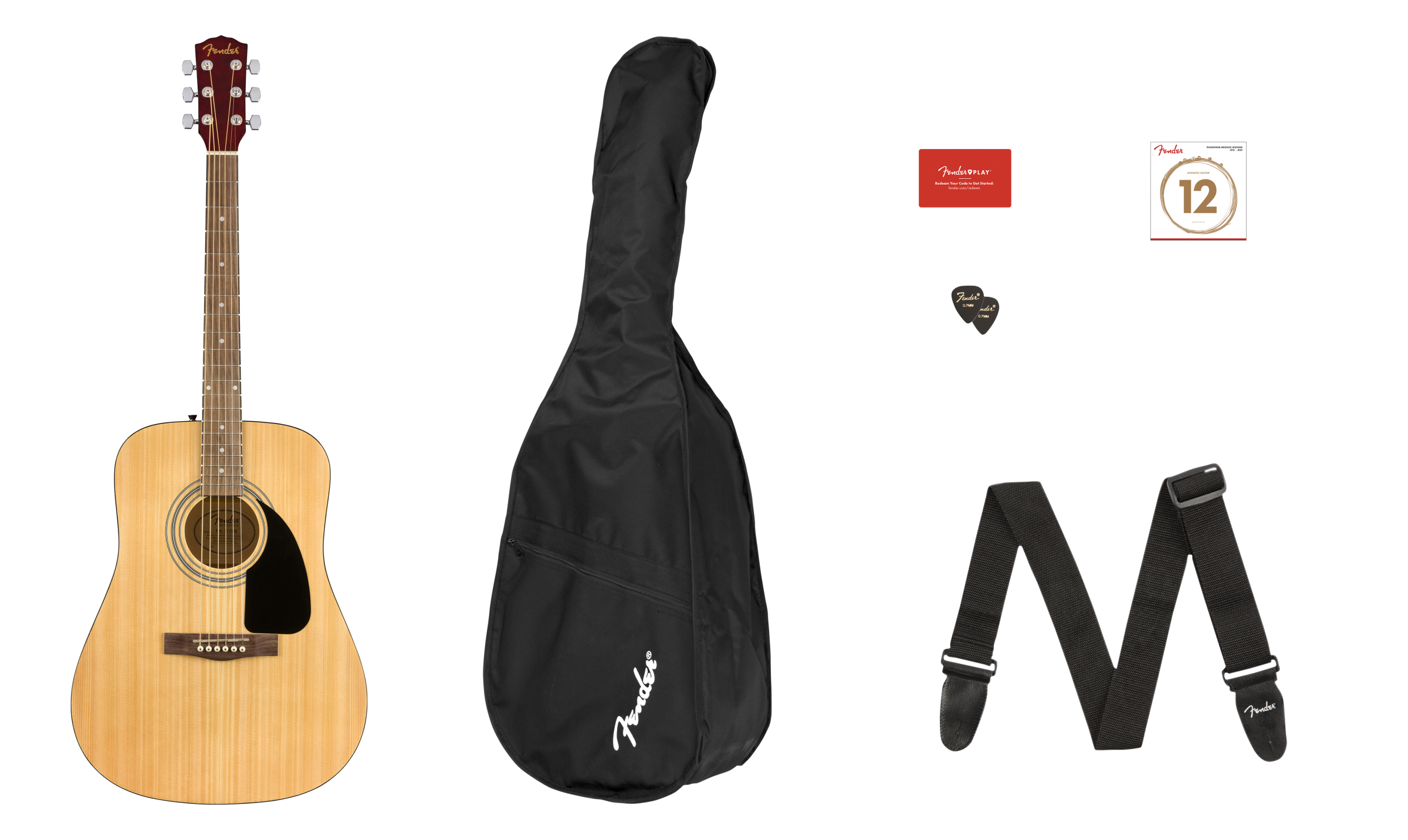 Fender FA-115 V2 Acoustic Guitar Pack - Natural