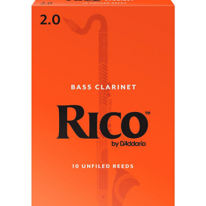 Rico Bass Clarinet Unfiled Reeds 2.0 (Box of 10)