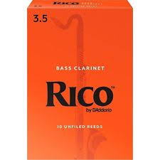 Rico Bass Clarinet Unfiled Reeds 3.5 (Box of 10)