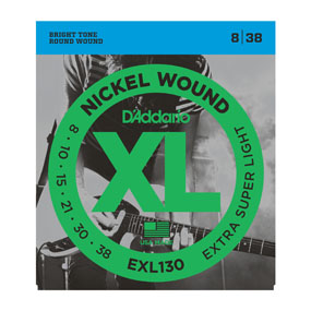 D'addario EXL130 Extra-Super Light Electric Guitar Strings, 8-38