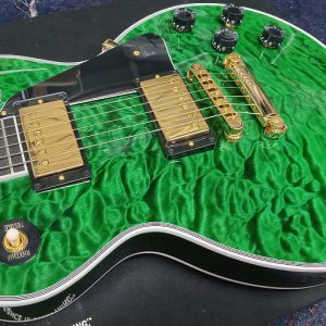Gibson Les Paul Custom 5A Quilt Top in Transparent Green Gloss Made to Measure 2024